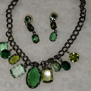 Vintage choker and matching drop earings